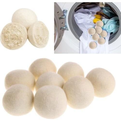 1 x 7cm Wool Dryer Balls Drying Fabric Softer Luandry Home Washing White