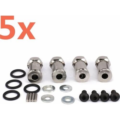 5 sets Aluminum Alloy Upgrade RC Car Parts Wheel Extension Adapter 12mm Hex Drive 24mm For RC Hobby Car 1/16 Traxxas Slash