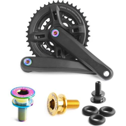 M8x15mm Square Hole MTB Bicycle Chainwheel Screws Crankset Bolts Cycling Crank Arm Bolts Road Bike Disc Screws for Crankset Part