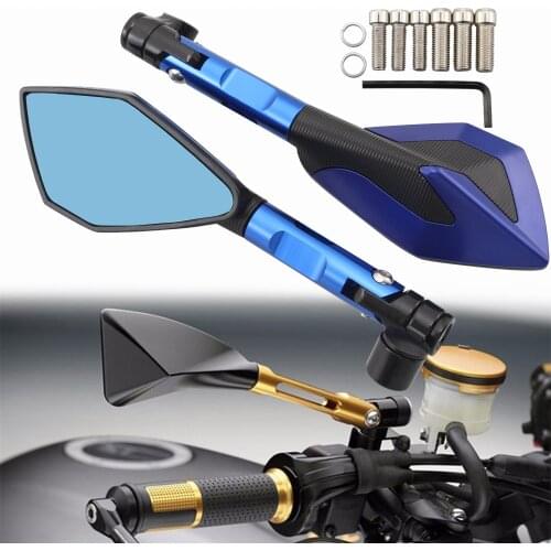 Rearview Mirror 8mm 10mm Blue Glass Handlebar Side Mirrors for BMW R1200GS S1000R F650GS K1200LT Electric Motorcycle Accessories