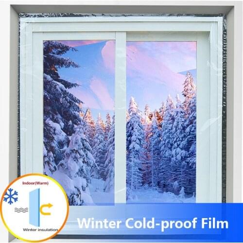Winter Window Insulation Windproof Film Self-Mucosa Stickers Indoor Window Soundproof Film for Energy Saving Crystal Clear Film