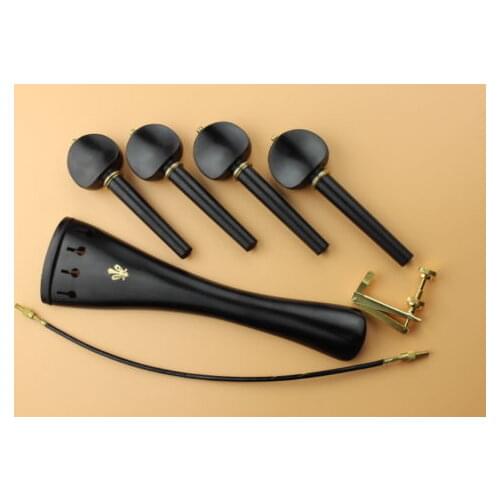 1 set high class 4/4 Ebony cello accessories, tailpiece pegs tuners tail gut