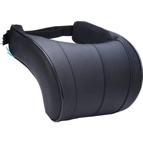 1Pcs Pillow Leather Auto Car Neck Pillow Memory Foam car pillow Neck Rest Seat Headrest Cushion Pad High Quality