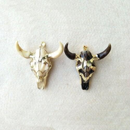 10PCS/lot Gold color horn cattle Tau ivory Pendant, Longhorn bull oxhead Pendant for DIY jewelry necklace making P167