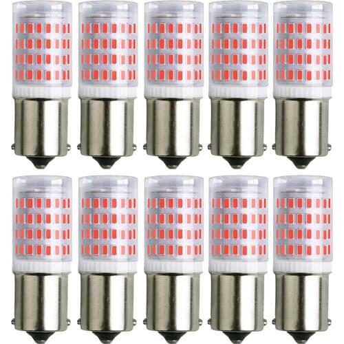 10X Signal Lamp P21w Led Ba15s 1156 BAY15D P21/5W 1157 Bulb 3014 80SMD 1500LM Turn Brake Backup Light 12V White Red Amber 6000k