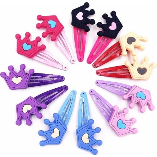 12Pcs Cute Girls Crown Animal Frog Hairpins Hair clip Kids Elastic Hair Bands Hair Accessories Ruuber Hairbands Children Gift