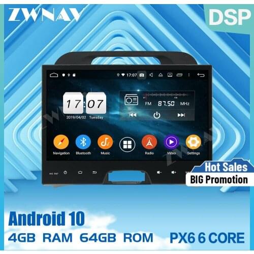 2 din PX6 IPS touch screen Android 10.0 Car Multimedia player For KIA SPORTAGE 2010+ video audio radio stereo GPS navi head unit