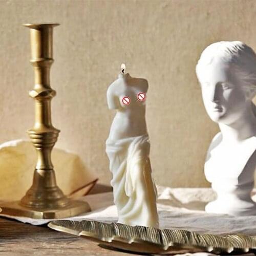 3D Broken Head Goddess Art Candle Mold Broken Arm Venus Shape Handmade Candle Making Silicone Molds