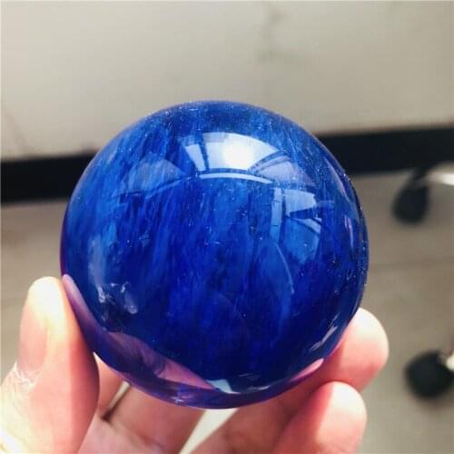 50mm natural quartz crystal blue melting crystal ball handicraft living room decoration