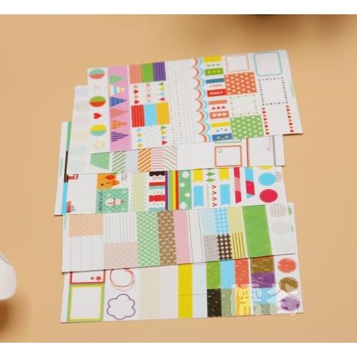 6 Sheet/lot Cartoon DIY Photo Sticker Calendar Paper Sticker Scrapbook Calendar Diary Planner Decorative Pad