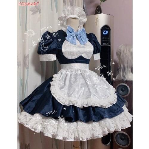 [Customize] Anime Demon Slayer Kimetsu no Yaiba Hashibira Inosuke Maid Uniform Dress Cosplay Costume Halloween Party Suit For Wo