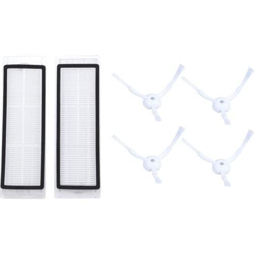 2 Pcs Hepa Filter Sweeping Machine Accessories for Xiaomi Roborock & 4Pcs Side Brush for Xiaomi Roborock S50 S51 Vacuum Cleaner