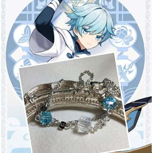 Anime Genshin Impact Chongyun Bracelet Ring Agate Cosplay Classical Game Men Women Girls Student Cartoon wristband Xmas Gifts