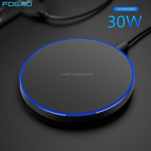 FDGAO 30W Fast Wireless Charger For Samsung S21 S20 S10 Note 20 10 USB C Qi Charging Pad for iPhone 12 11 XS XR X 8 Airpods Pro
