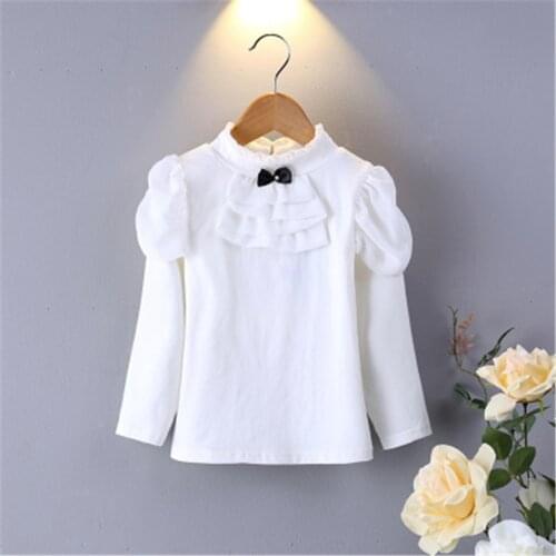 Girls Blouses 2020 Autumn Baby Girls Clothes Cotton Turtleneck Child Shirt School Girl White Blouse Kids Children Clothes Blusa