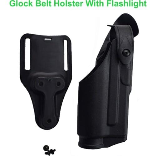 With Flashlight Glock Pistol Accessories Gun Case Right Hand Pistol Airsoft Belt Holster For Glock 17 19 22 23 31 32