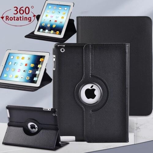 For Apple Ipad 2/Ipad 3/Ipad 4 9.7 Inch Tablet Case Anti-fall Leather 360 Rotating Automatic Wake-up Protective Case + Stylus