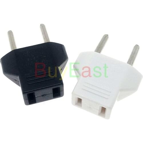 Pack 2) EU to US Travel Adapter Max 250V 6A Convert US 2 Pin to EU Plug