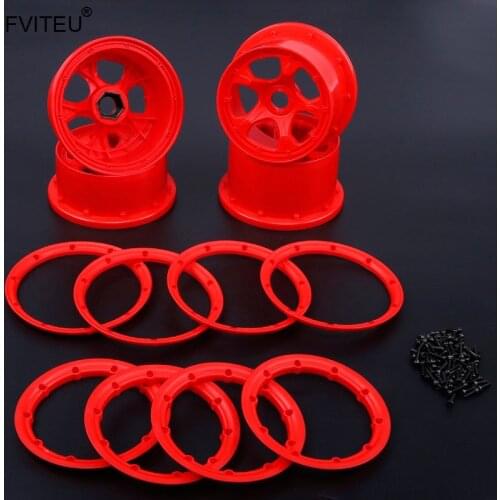 FVITEU Nylon Five-spoke Front&Rear wheel hub and rim set for 1/5 HPI baja 5B SS Rovan King Motor