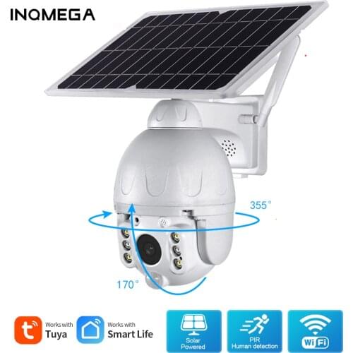 INQMEGA TUAY Outdoor Solar Security Camera WIFI 8W Solar Panel Battery Camera PIR Motion Alarm PTZ CCTV Waterproof Smart Camera