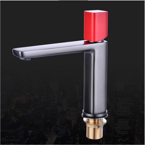 Bathroom basin Faucet Fashion Square Water mixer Cold And Hot Water Tap Sink Taps Brush gold Deck Mounted Crane Taps