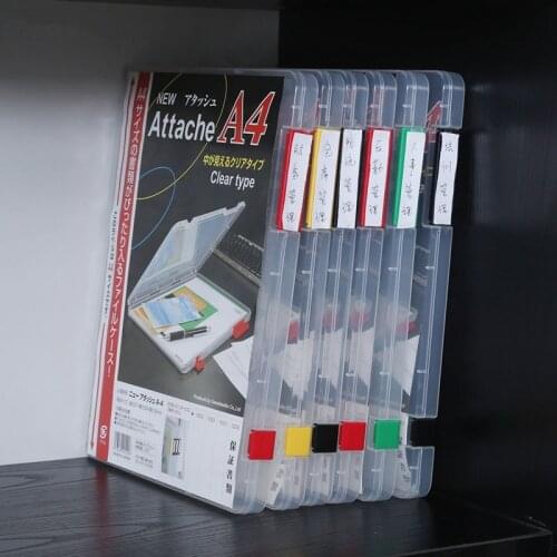 Creative Transparent A4 File Box Portable Plastic Office Stationery Storage Folder Portable Large Capacity Binder