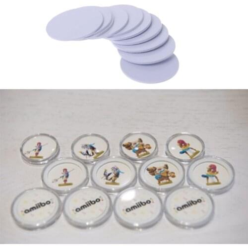 For NTAG215 RFID Round Transparent Plastic Coin Capsules Case 25mm Acrylic Mater