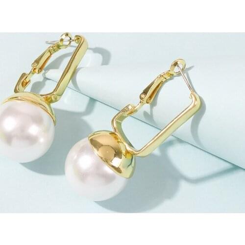 Minar Hot Pearl Earrings for Women Baroque Simulated Pearl Charms Kpop Earrings Kolczyki Ladies Jewelry Christmas Gift