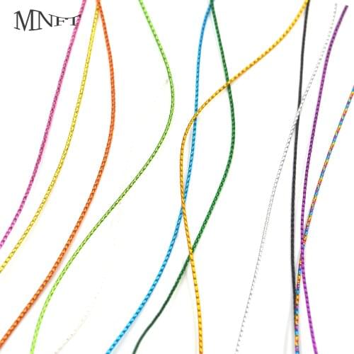 MNFT 10Packs (2M/Pack) Fly Tying Hareline Glitter D Rib Nymph Braid Line Size 0.6mm