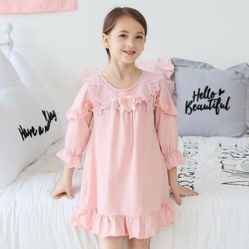 Fashion Baby Girls Pajamas Thin 100% Cotton Summer Nightdress Kids Home Clothes for Children Nightgowns Princess Nightclothes