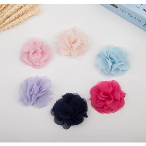 Fashion Chiffon Artificial Rose Vintage Fabric Flowers For Wedding Decoration DIY Decorative Wreath