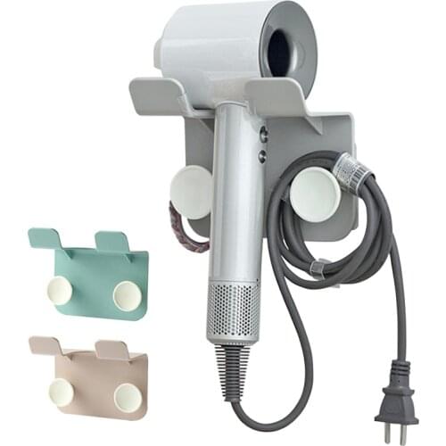Hair Dryer Rack Wall Mounted Bathroom Hairdryer Organizer Shelf with Hook Washroom Storage Holder