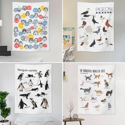 New animal ins wind tapestry small fresh home decoration background cloth wall hanging bedroom bedside hanging cloth