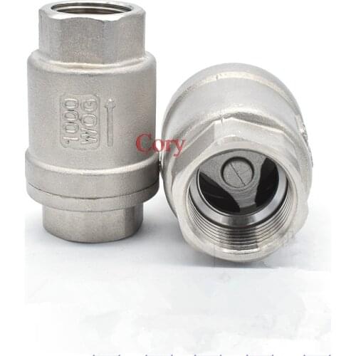 1PC 304 Stainless steel Vertical Lift Check Valve one-way valve Non-return Valve 1/2" 3/4" 1" 1.2" 1.5" 2"