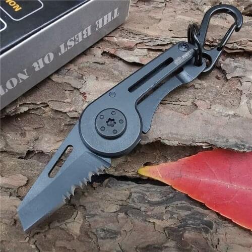 Outdoor Tactical Camping Hunting Survival Pocket Folding Knife Mini Carabiner Knife Box Parcel Fold Pare Blade Camp Open Multi