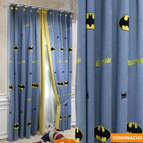 Custom curtains Chevron Patch Embroidery modern childrens cartoon Mediterranean blue cloth blackout curtain tulle drapes N622