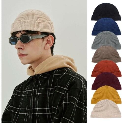 New Fashion Knitted Beanies Caps New Casual Men Women Unisex Wool Knitted Hat Winter Warm Beanie Cap Hats Solid Color