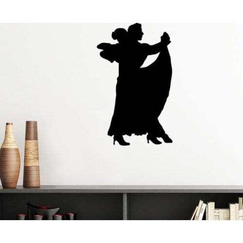 Dancer Duet Art Performance Duet Dance Silhouette Removable Wall Sticker Art Decals Mural DIY Wallpaper for Room Decal