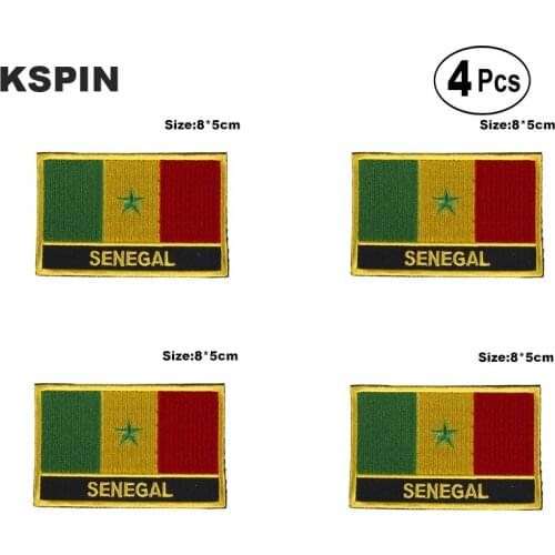 Senegal Rectangular Shape Flag Iron on Saw on Patches Embroidered Flag Patches National Flag Patches for Clothing