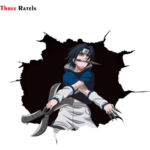 Three Ratels CHY22 Sasuke Uchiha cool Anime cartoon 3D sticker for car on car vinyl decal