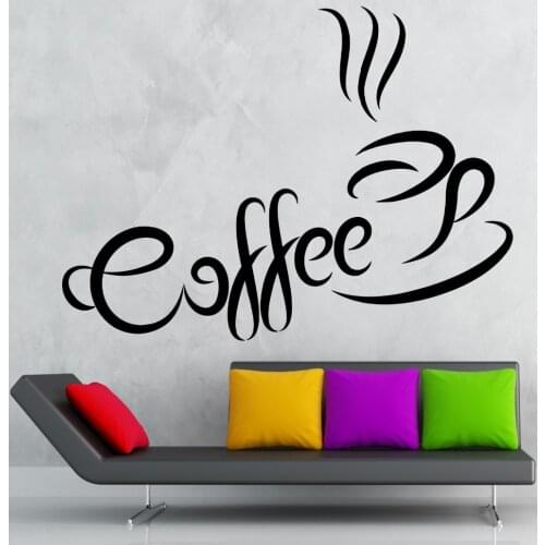 16x25cm green coffee mug kitchen cafe vinyl wall stickers Art Mural Home decor living room wall decals DIY Y-53