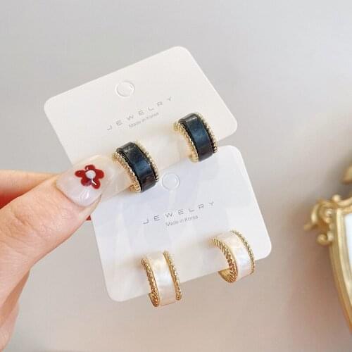 South Korea Dongdaemun Net Red Earrings Female Cold Wind Simple Earrings Temperament All-Match c-Shaped Ear Jewelry