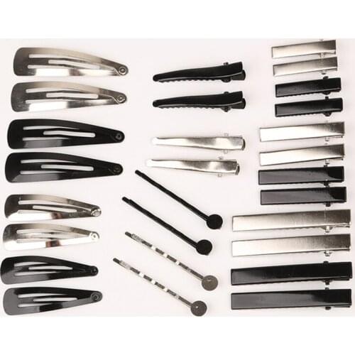 10PC/pack New Korean hairpin accessories headwear DIY material black geometry variety girls hair accessories making accessories