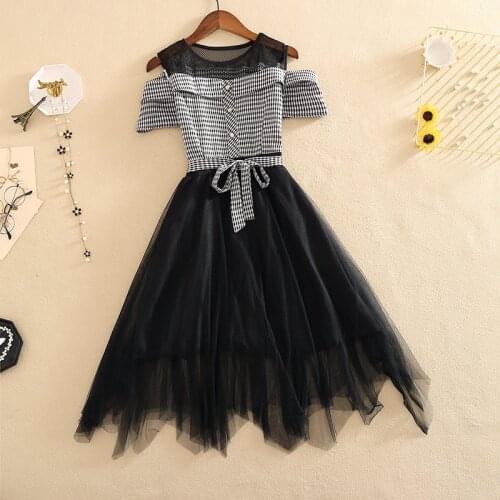 Women Summer New Elegant A Line Layered Mesh Dress Festa High Quality Vintage Cocktail Party Robe Femme Mesh Designer Vestidos