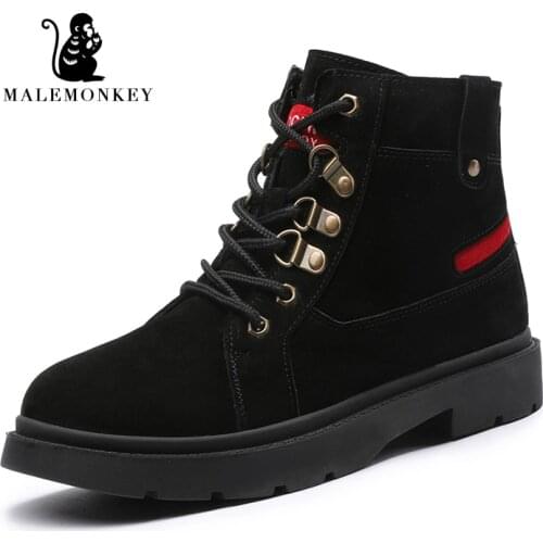 MALEMONKEY 942596 Warm Ankle Women Boots Winter 2020 British Style Lace-Up Leather Casual Female Winter Shoes Women Boots