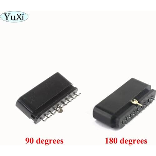 YuXi 1pcs Black 9 Pin 180 90 degrees Female Connector Game Controller Socket Slot for PS2 Console for playstation 2 Accessory