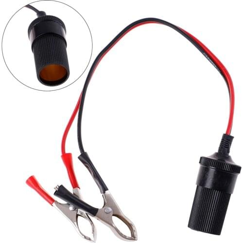 12 Volt Battery Terminal Clip-on Cigar Cigarette Lighter Power Socket Adapter Plug Car Boat Van For Camping