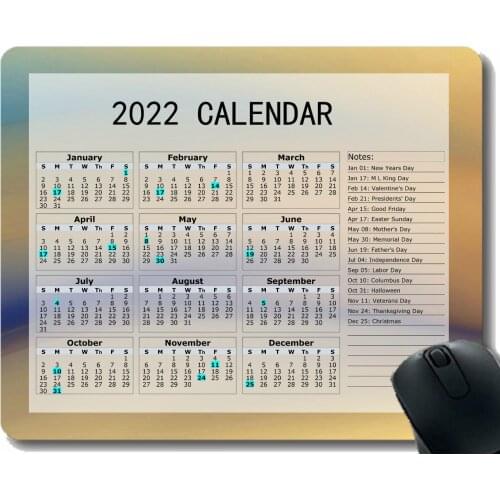 2022 Mouse pad Calendar,Wavy Light Color Line Personalized Mouse Pad