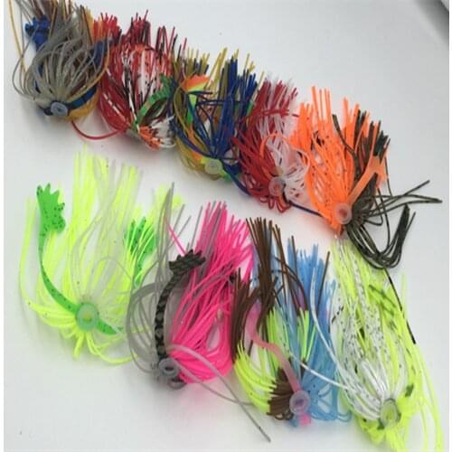 25Bundles Fishing Rubber Jig Silicone Skirt Wire DIY Fly Fishing Tying Rubber Material Octopus Lure SpinnerBait