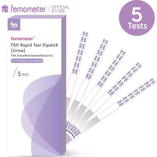 5PCS Femometer Follicle-Stimulating Hormone Test - FSH Female Fertility /Menopause Urine Test Strip Kits